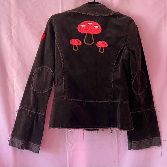 1970 Johnny Was Vintage Joystick Embroidered Brown Corduroy Blazer Jacket Large - Picture 2 of 13